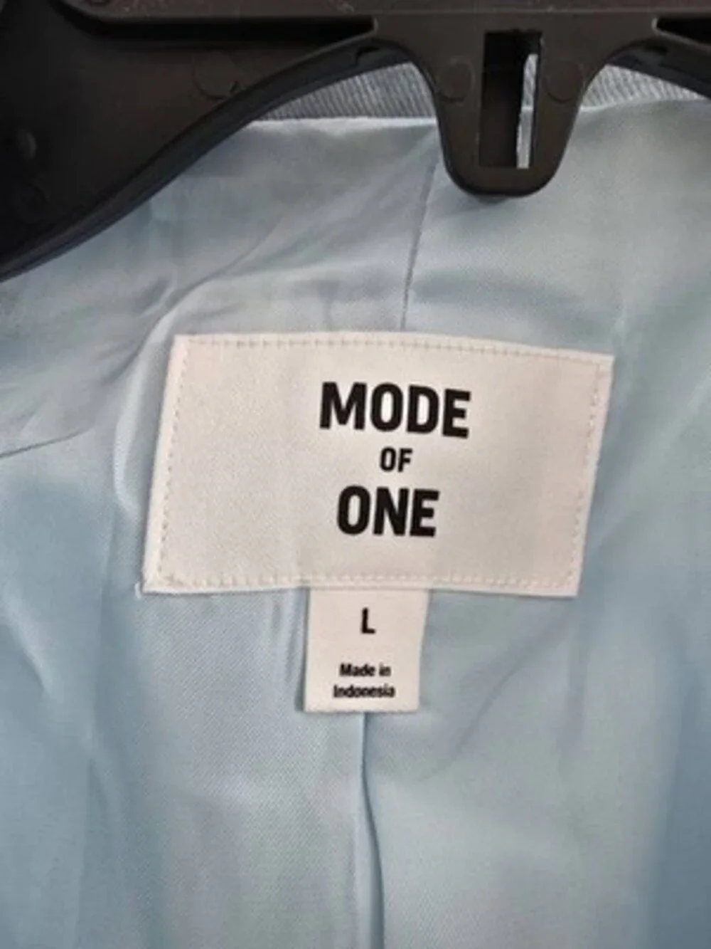 Mode of One Slim-Fit Blazer Men's L Delicate Blue Linen Blend Button Closure